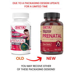 DEVA Prenatal tablet closeup highlights vegan nutrients for expectant moms