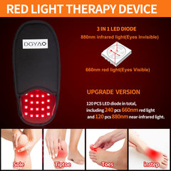 DGQY PS-HJ1 side view of red infrared foot slipper supports whole foot