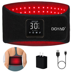 DGXINJUN cordless red-light belt front view showing portable design and ease of wear.