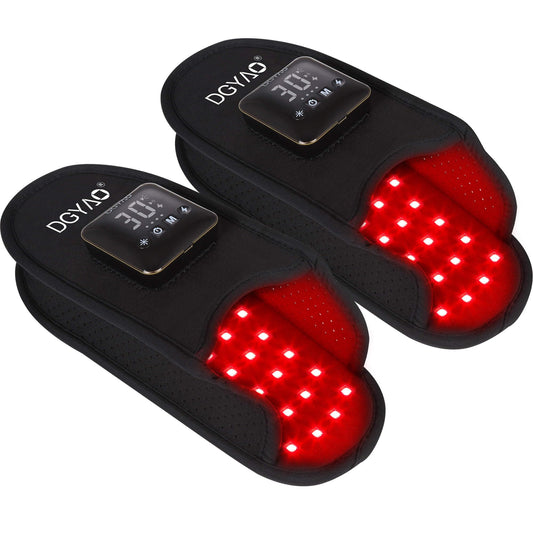 DGYAO D MAX cordless foot slipper front view with red and near-infrared lights for targeted relief