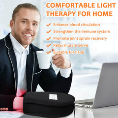 DGYAO red light glove side view highlighting dual-wavelength LEDs.