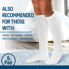 Diamond Star seamless-toe knee-high socks with cushioned heel for daily walking.