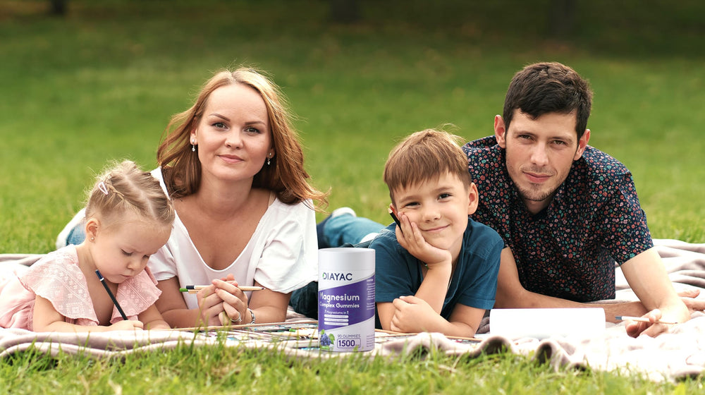 The DIAYAC Magnesium Complex Gummies wrapper-open image emphasizes portioned convenience.