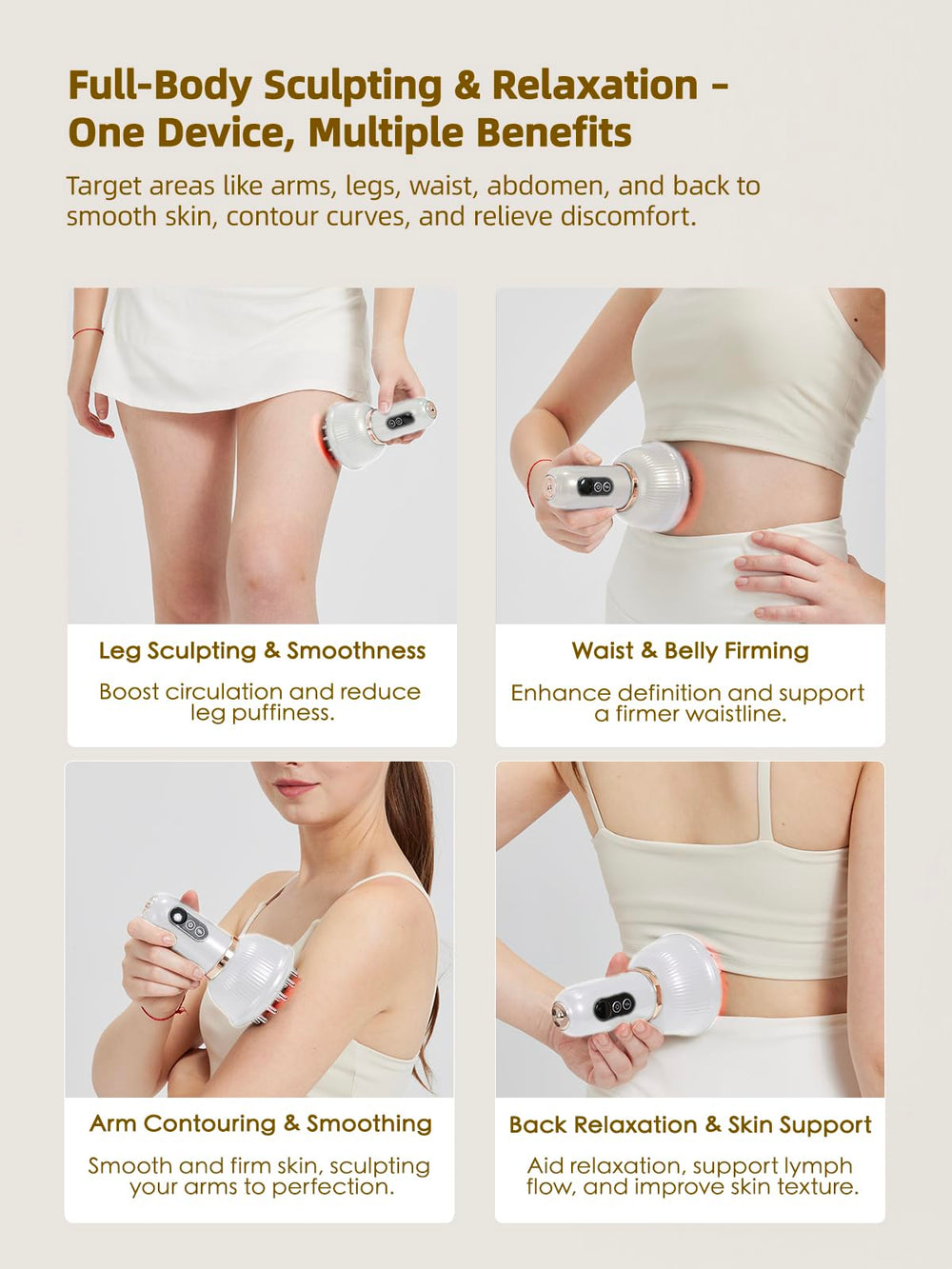 DiDEER full-body massage used on legs, arms, and stomach for contouring