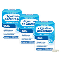 Digestive Advantage daily probiotic bottle for gut health and immune support.