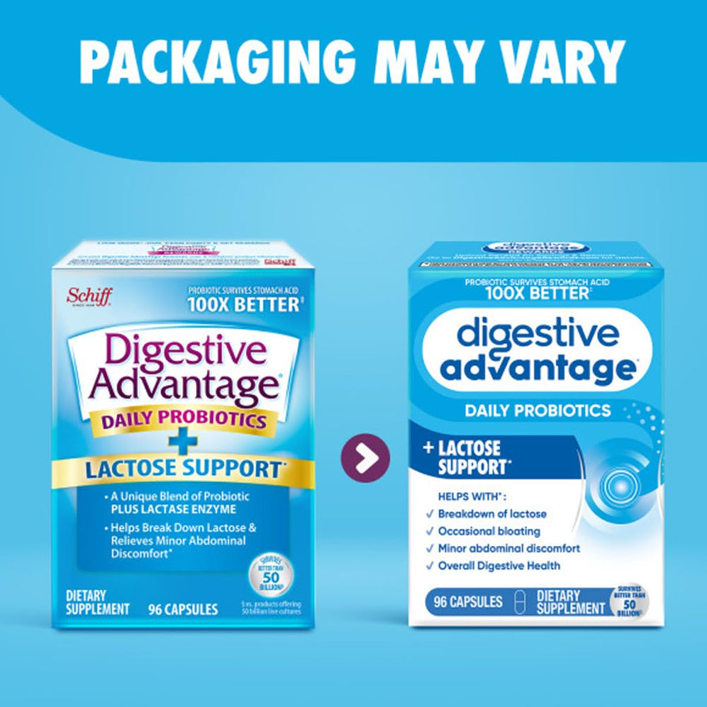 Digestive Advantage four-pack box for convenient daily use.