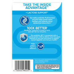 Digestive Advantage lactase enzymes capsules aiding lactose digestion.