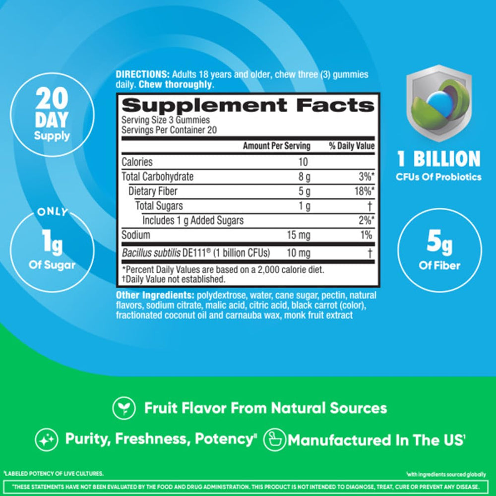 Natural strawberry flavor profile of Digestive Advantage gummies