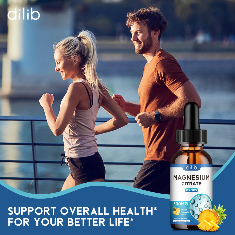 Dilib magnesium citrate liquid drops daytime-use setup supports energy and everyday wellness.