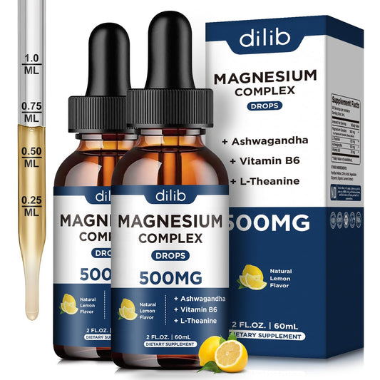 Dilib magnesium drops bottle front for quick, high-absorption intake.