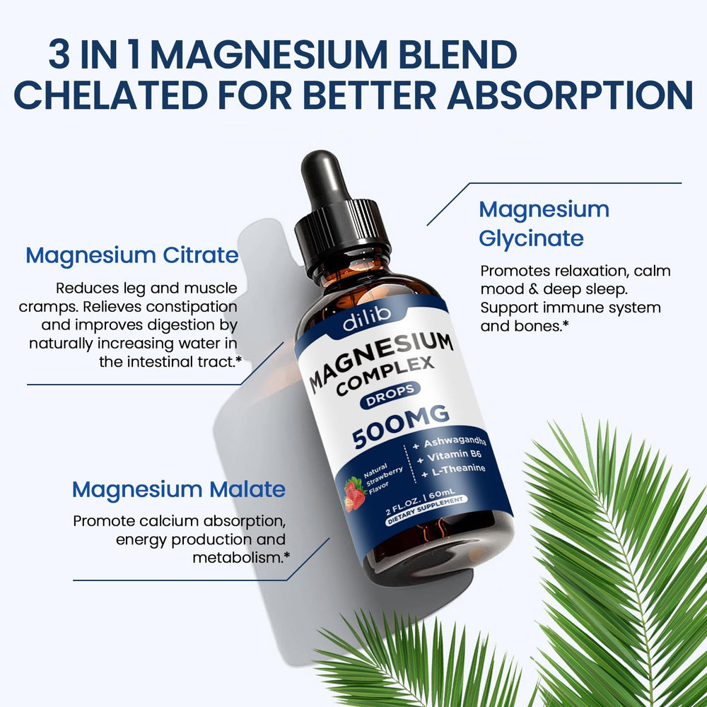 Dilib Magnesium Glycinate Drops under tongue for fast calm during busy day