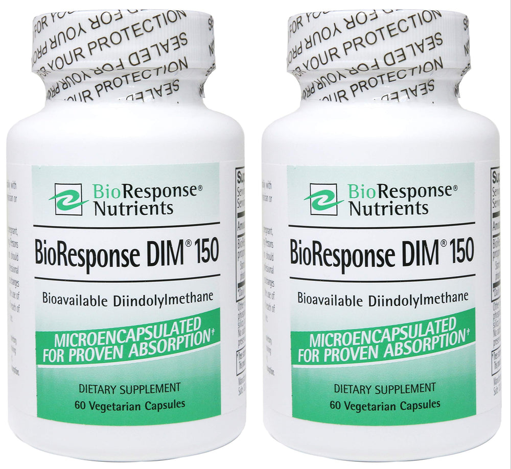 BioResponse DIM 150 mg bottle for daily wellness in vegetarian capsules.