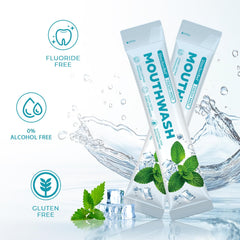 DincherBel leak-proof packet close-up highlighting spill-free design.