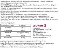 Generic Diosmina Complex packaging showcasing capsules for anti cellulite action and leg relief.
