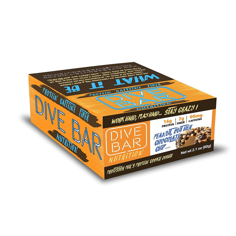 Dive Bar Nutrition bar resting on an office desk for office snack