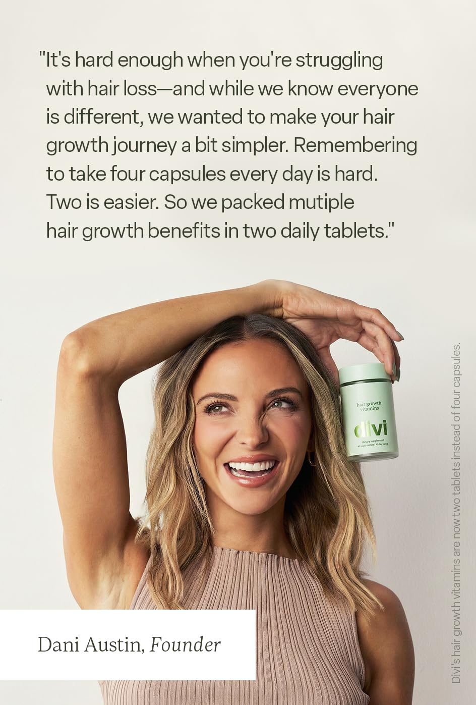 Divi hair thickness volume visual hints at fuller, denser strands.