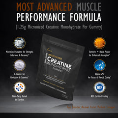 DLNIA Creatine Monohydrate Gummies vegan non-GMO label signals clean ingredients.