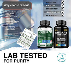 DLNIA Ginger & Black Seed Oil bottle presents combined flavor and daily resilience.