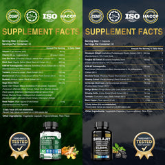 DLNIA Sea Moss & Shilajit label highlights 8-in-1 and 16-in-1 formulas.