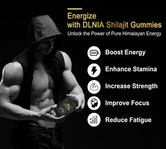 DLNIA Shilajit Gummies in use during workout and recovery.