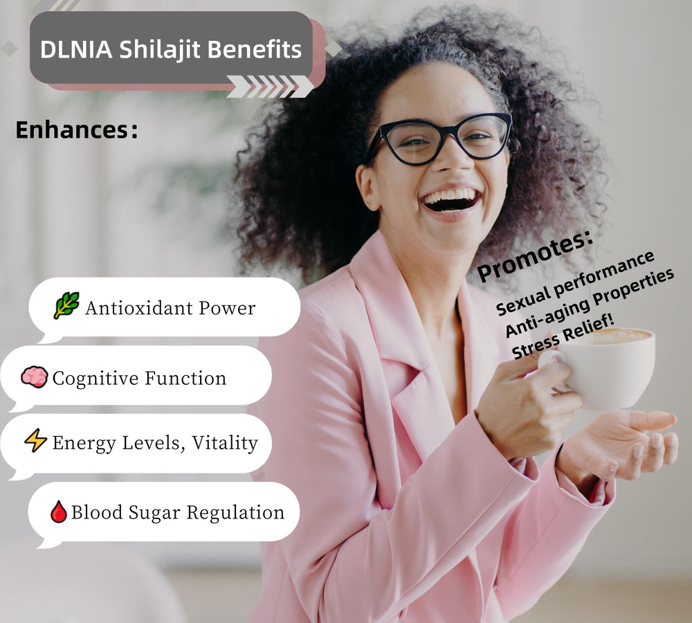 DLNIA Shilajit resin blends into milk for a natural energy lift