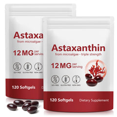 DLOMFVFQ astaxanthin softgels 120-count bottle front for daily antioxidant support.