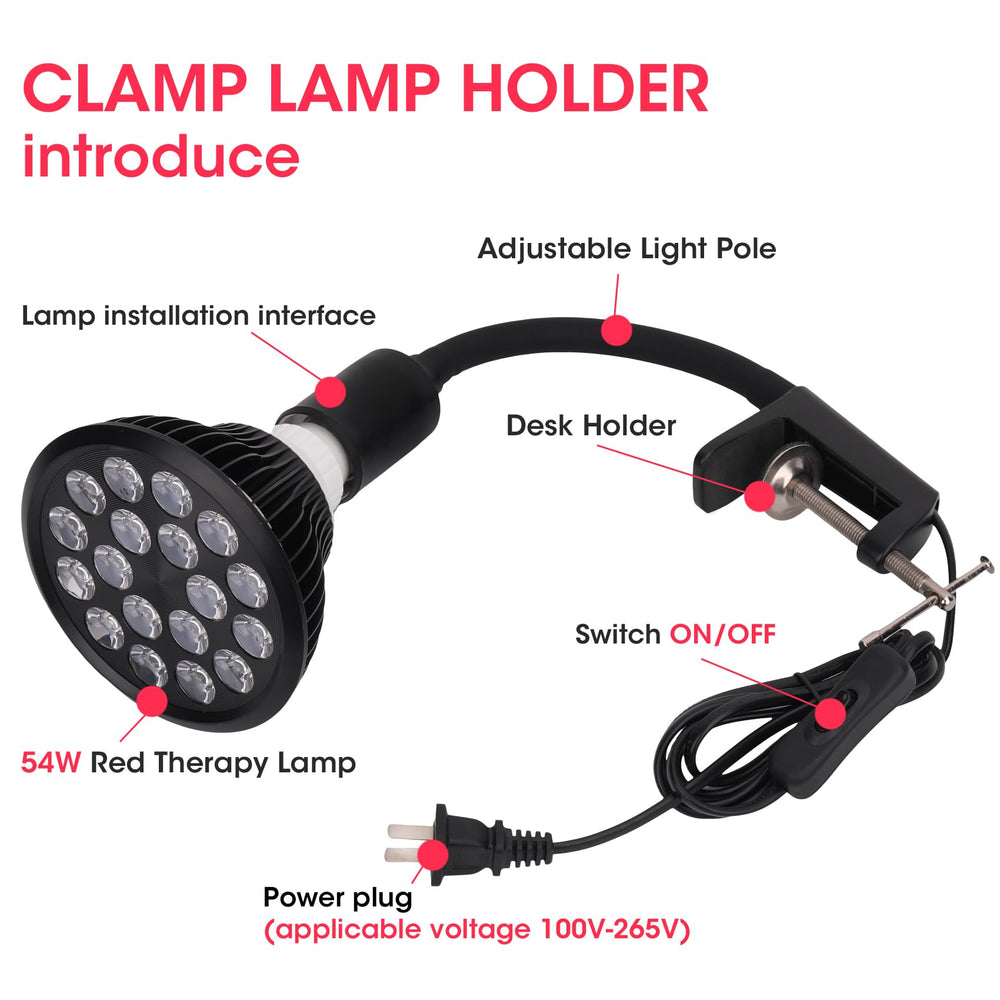 DMMBMFC adjustable lamp angle for precise treatment to face, shoulders, or knees.