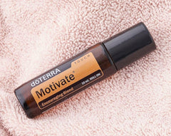 doTERRA Motivate Touch label detail showing premium essential oils