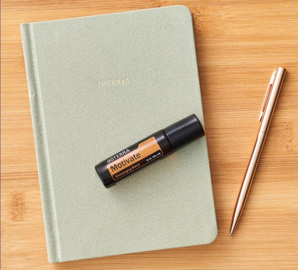 doTERRA Motivate Touch packaging box seen from above