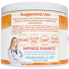 Doctor Danielle Gut Assist orange powder dissolves smoothly for daily digestion support