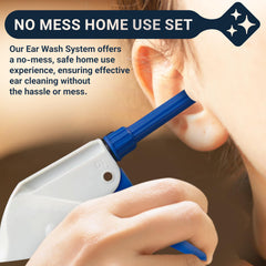 Doctor Easy Wax-Rx ear basin catching runoff during use.