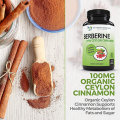 Berberine Cinnamon label highlighting ingredients and potency for informed choice.