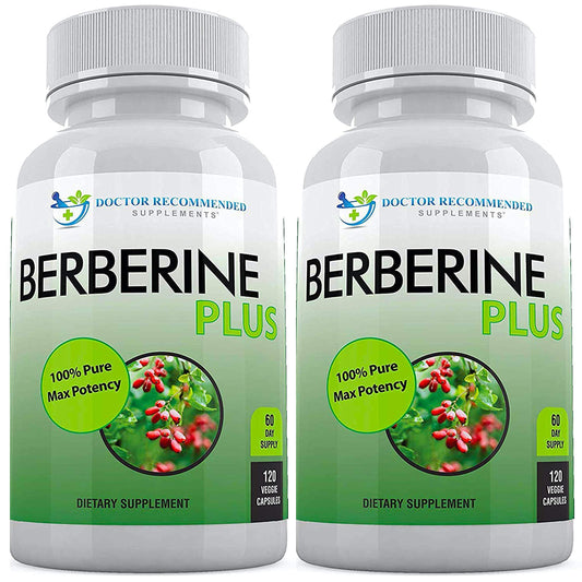 Doctor Recommended Supplements berberine plus bottle showing 1200 mg potency for daily use