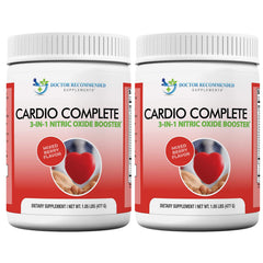 Cardio Complete bottle front with 2-pack, signaling daily use for ongoing support
