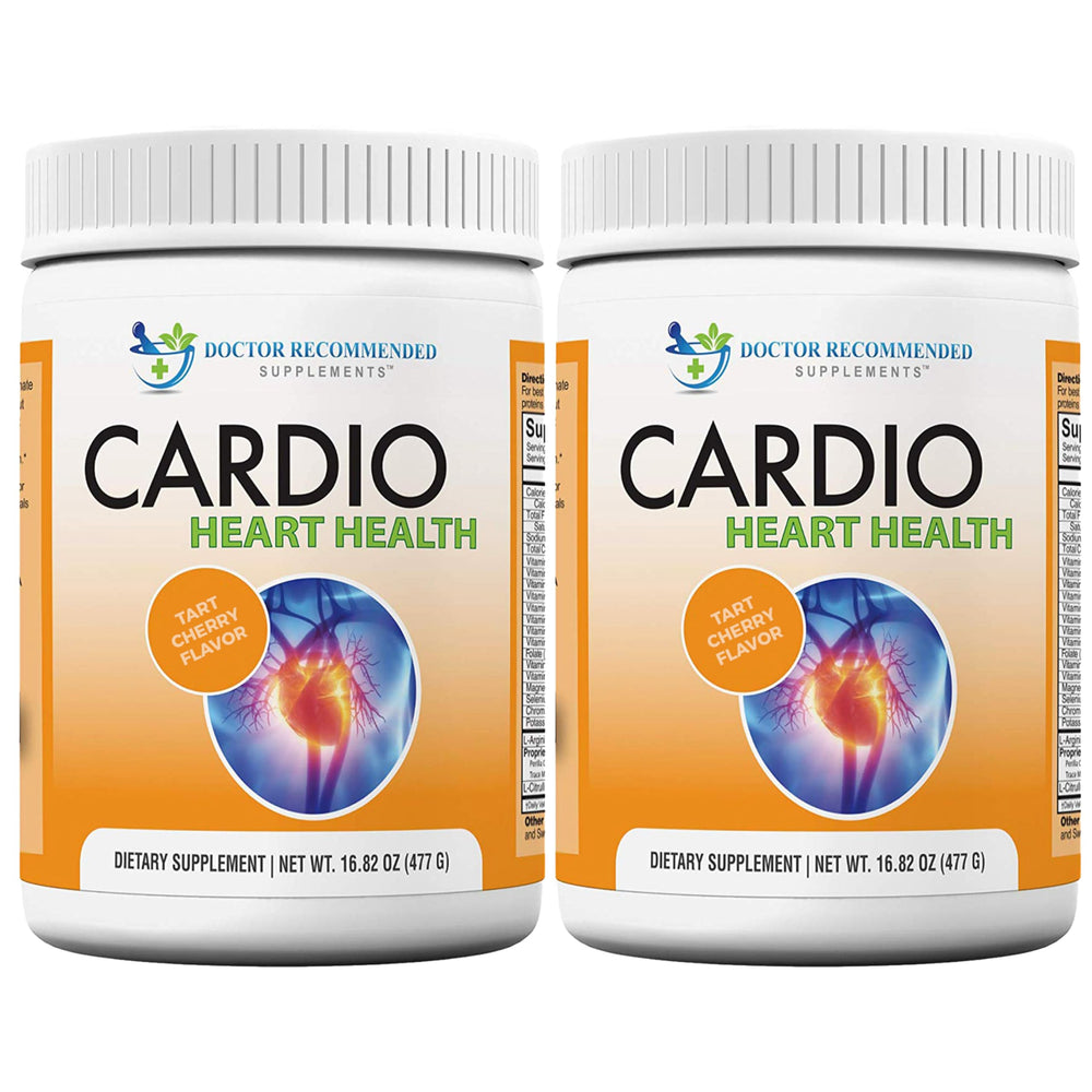 DOCTOR RECOMMENDED SUPPLEMENTS Cardio Heart Health bottle highlighting L-Arginine and L-Citrulline support circulation