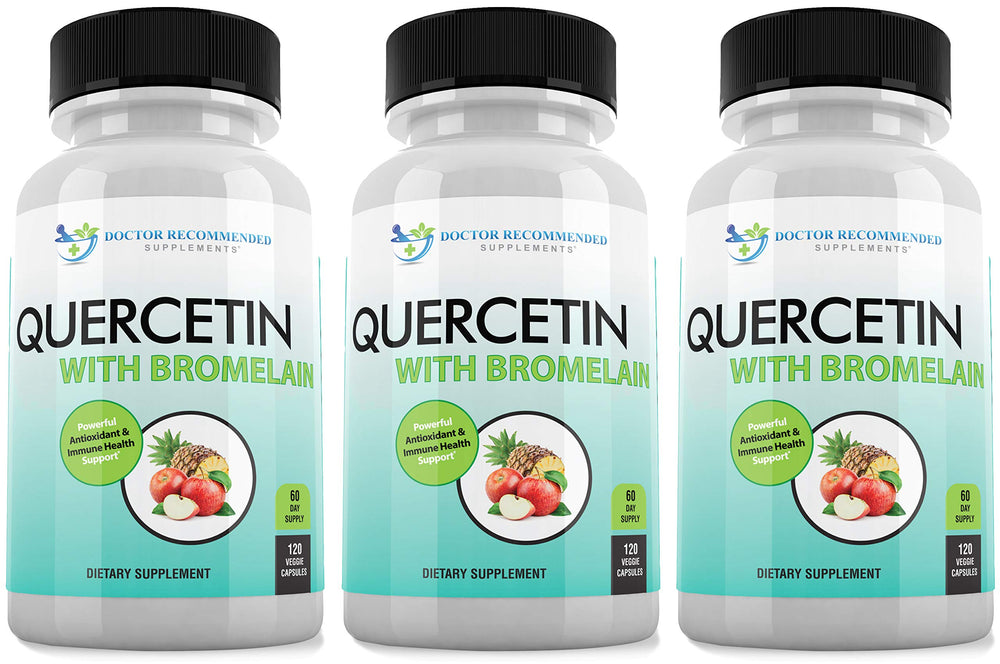DOCTOR RECOMMENDED SUPPLEMENTS Quercetin Bromelain bottle front for 60-day supply