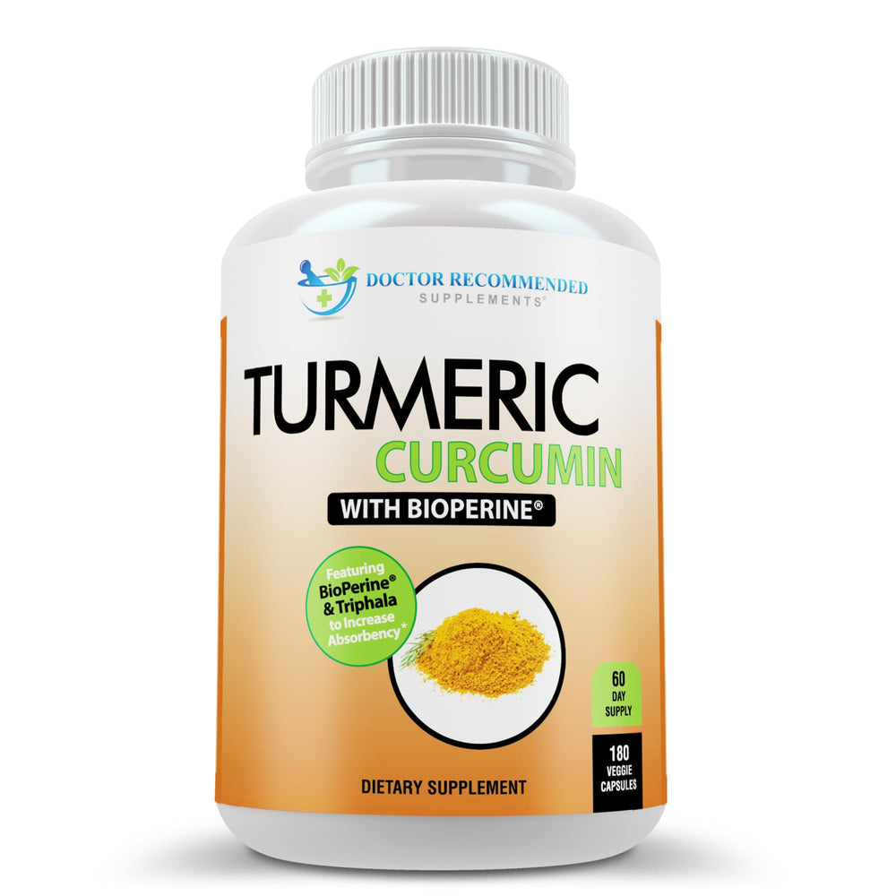 Doctor Recommended Supplements turmeric curcumin 180-count bottle front supports daily wellness potential.