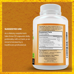 Doctor Recommended Supplements turmeric curcumin ingredient label highlights 95% curcuminoids.