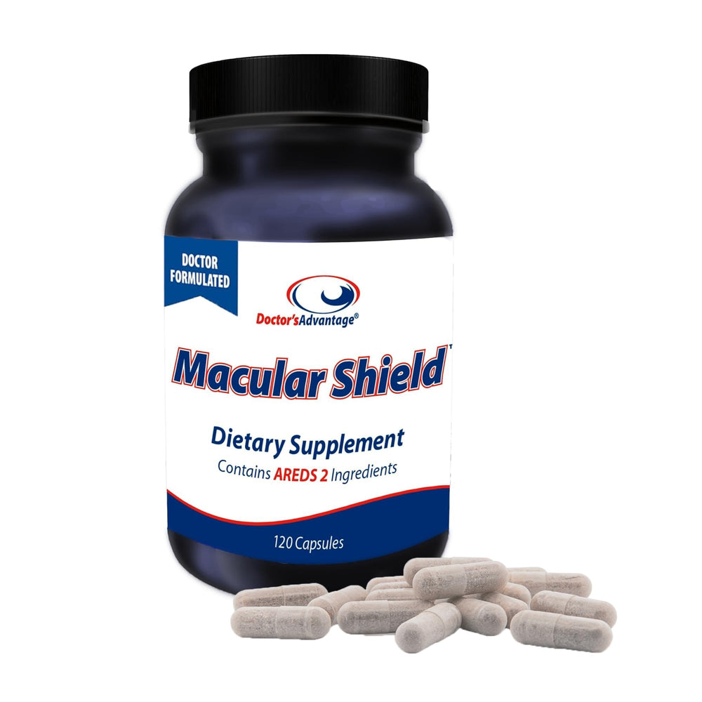 Doctor's Advantage Macular Shield bottle front showing labeling for eye wellness