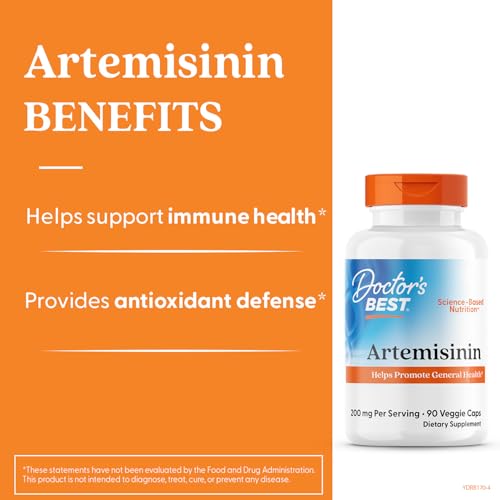 Doctor's Best Artemisinin label close-up showing pharmaceutical-grade Artemisinin potency.