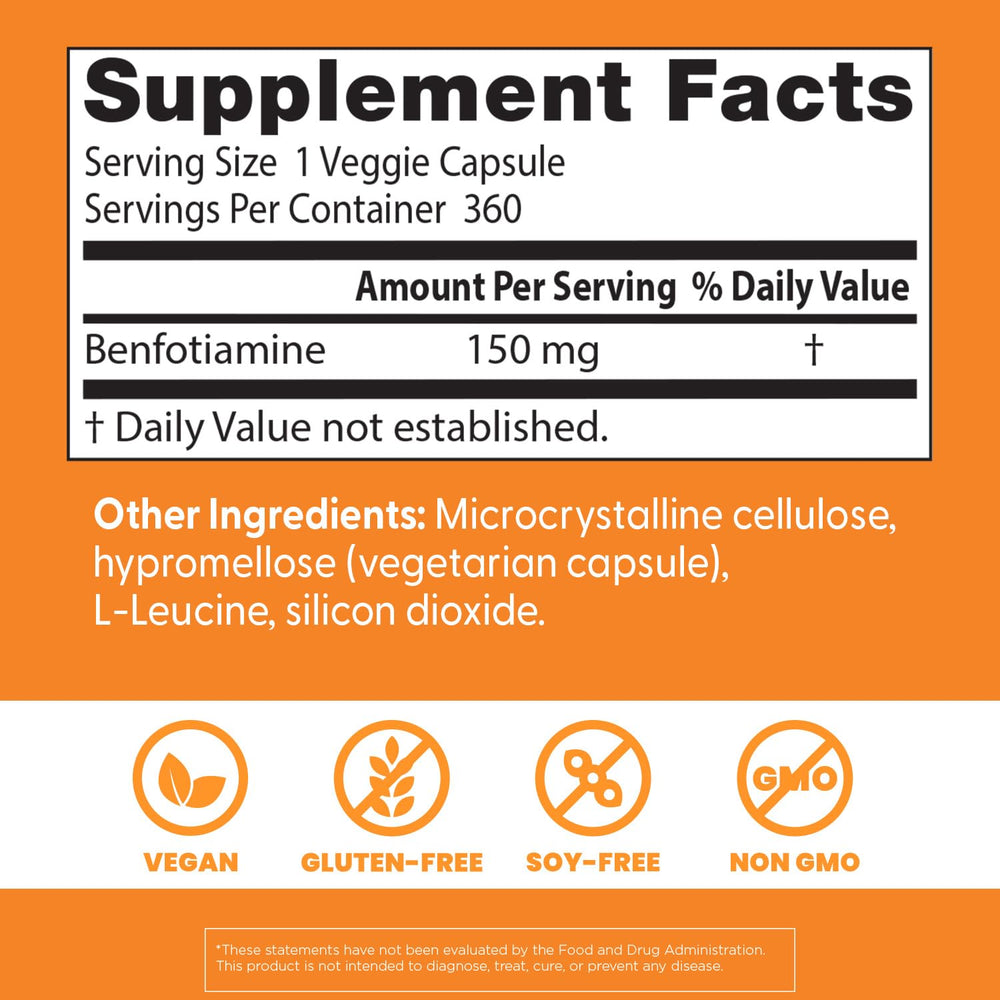 Doctor's Best Benfotiamine capsules in hand—easy daily support for glucose metabolism