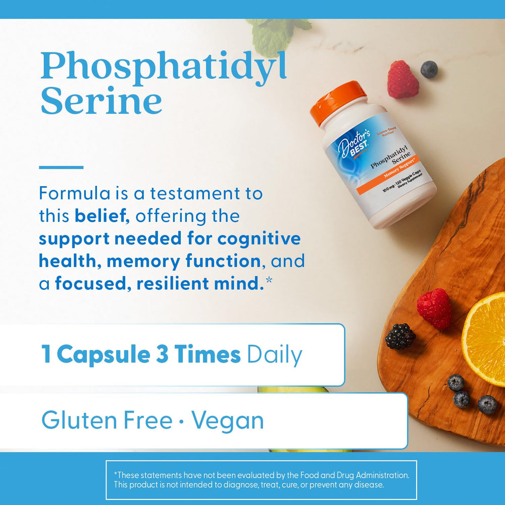 Doctor's Best Best Phosphatidyl Serine 100 bottle cap close-up highlighting product quality