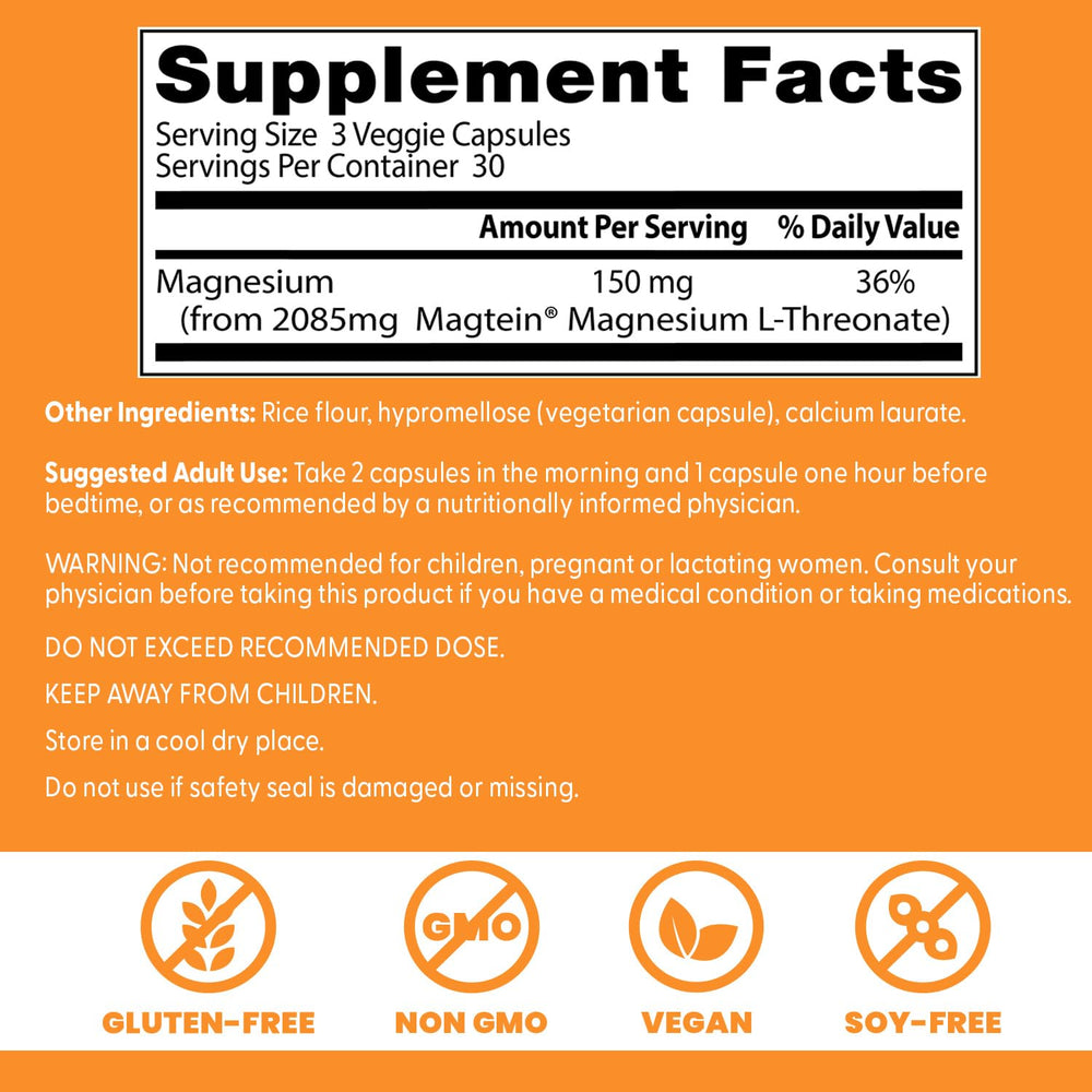Doctor's Best Brain Magnesium capsules close-up for memory support.