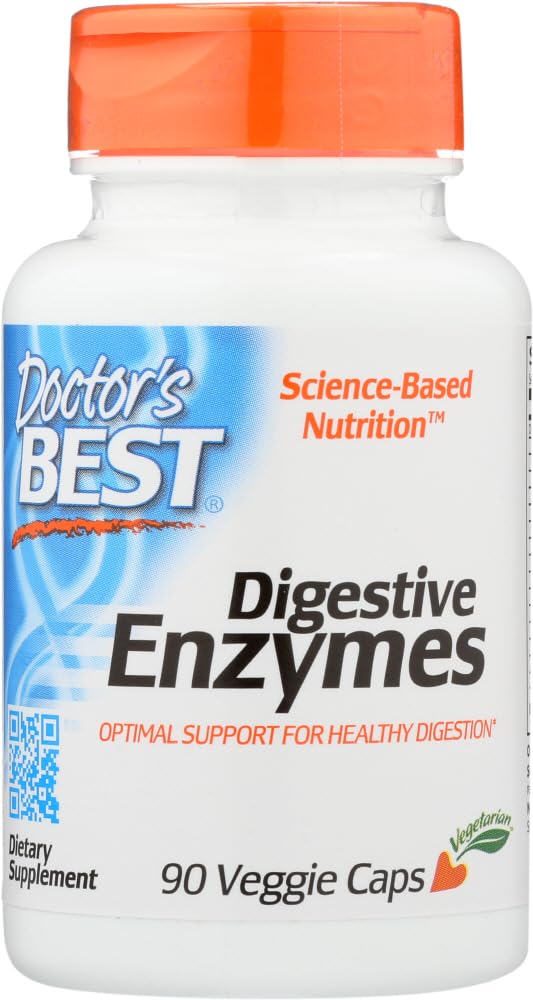Doctor's BEST Digestive Enzymes 2-pack bottles front show full-spectrum formula
