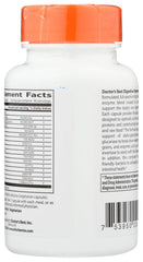 Closeup of Doctor's BEST Digestive Enzymes capsules with veggie caps