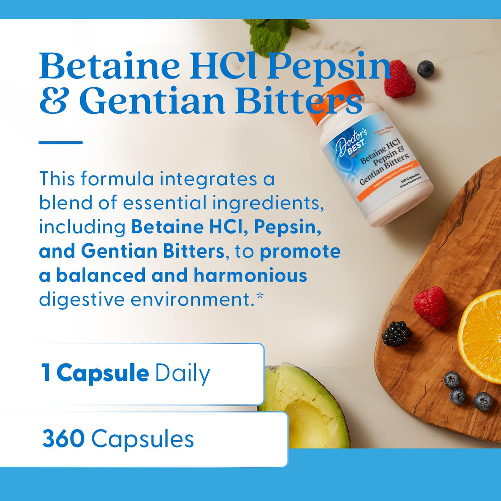 Doctor's Best Gentian root capsules show natural digestive support.