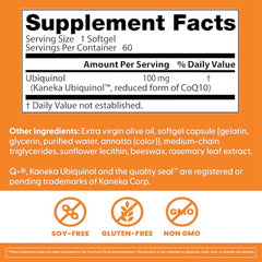 Close-up of Kaneka Ubiquinol softgels showing reduced form for absorption.