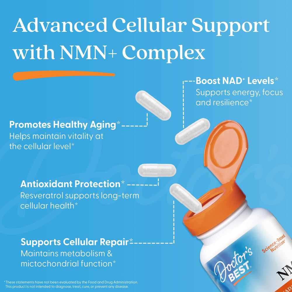 Doctor's Best NMN+ Complex energy capsules for daytime vitality