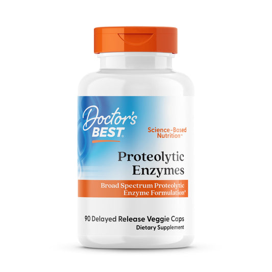 Doctor's Best proteolytic enzymes capsules supporting protein digestion and nutrient absorption.
