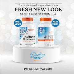 Doctor's Best Quercetin Bromelain capsules close-up for daily immune support.
